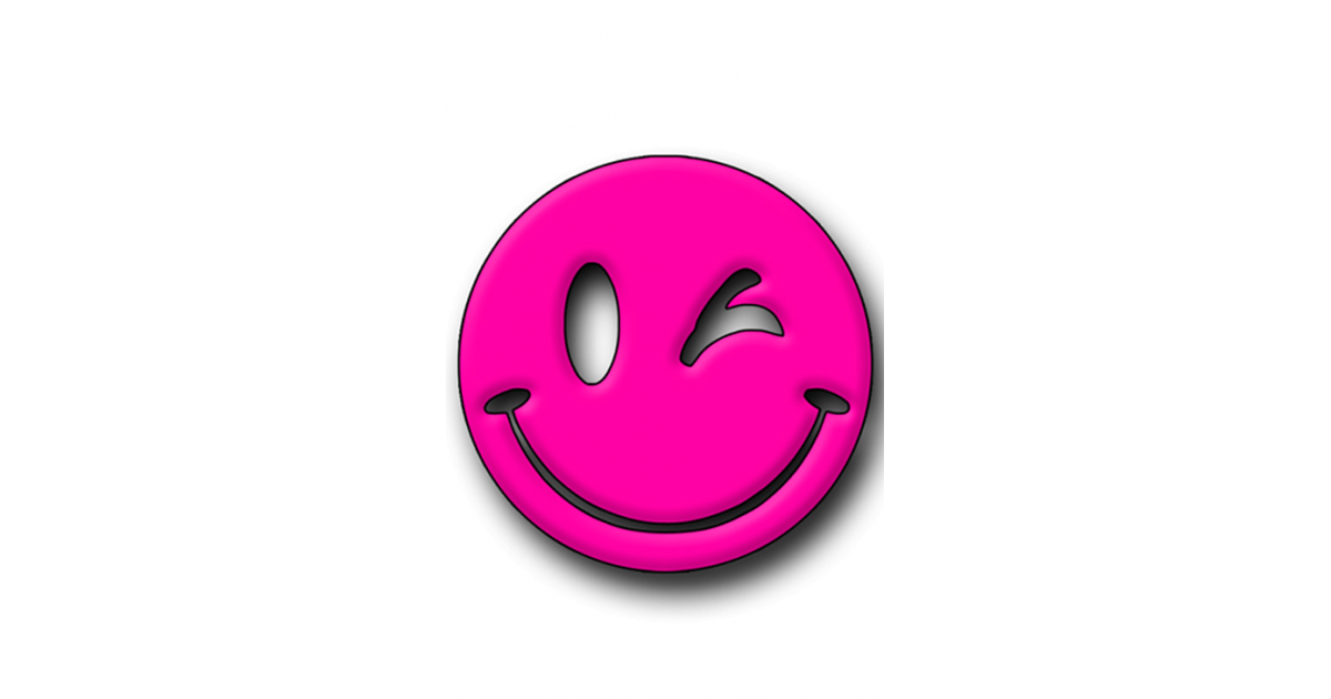 Pink Smiley Hunting Tag