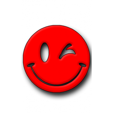 Red Smiley Hunting Tag