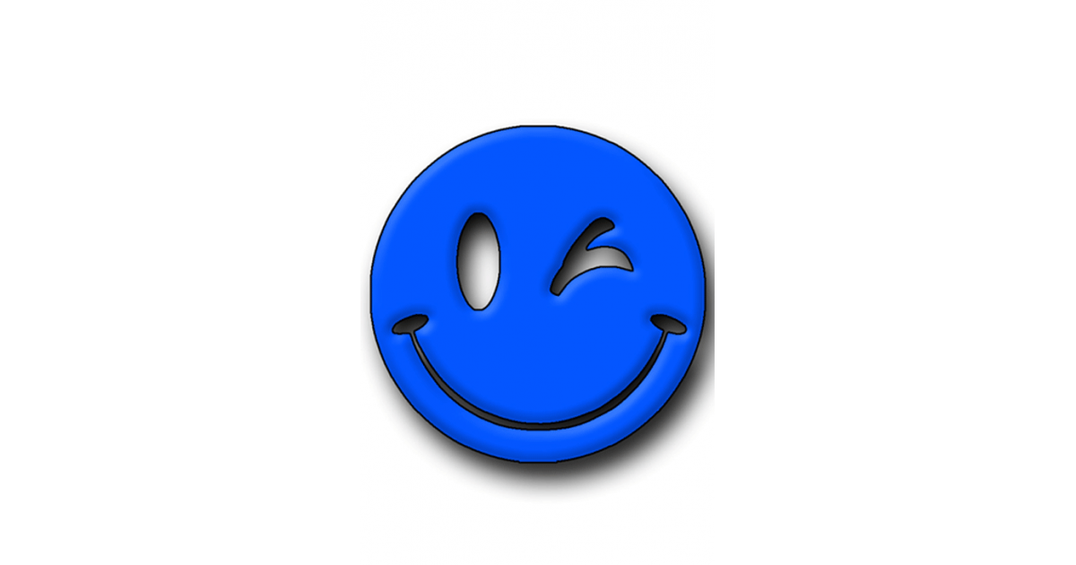 Blue Smiley Hunting Tag