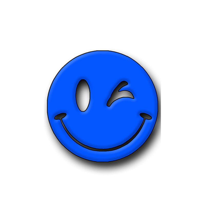 Blue Smiley Hunting Tag