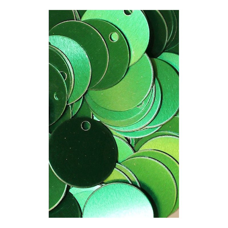 Hunting Equipment Tags Round Anodized Tags Green Engraving Front only